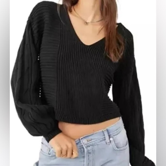 Authentic Free People When It Rains Dropped Shoulder Sweater - Picture 1 of 7